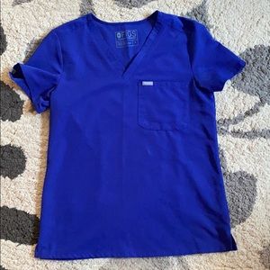 Figs Catarina top DEEP Royal Blue SMALL